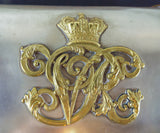Antique Victorian Officers Military V R Cypher Dress Ammo Box Monogrammed 19thC