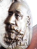 Antique Heavy 12" Bronze Metal Roundel Gentlemans Bust Wall Art 19th C Repousse