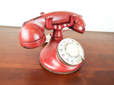 Antique Western Electric 102 B1 Oval Rotary Telephone Factory Red Made In USA