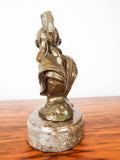 Original Iroquois Chief Bronze Sculpture Bust Signed James Regimbal Statue 1975