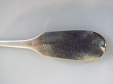 Antique 19th C American German Coin Silver Teaspoons Set Of 4 Fiddleback Design