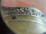 Antique 1910s British Sterling Clad Import Bronze Stone Gem Inset Bowl S & C