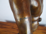 Antique 19th C Large Bronze Art Sculpture Satyr With Cymbals Duchemin Grand Tour