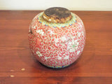 Antique Chinese Red Glaze Ginger Sealed Jar Ceramic Container Kitchen Home Decor