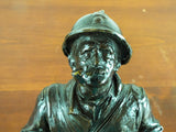Max Blondat Bronze Sculpture WW1 French Soldier Le Pinard Signed Valsuani France