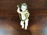 Antique Wooden German Carved Figures Set Of 3 Cherubs Putti Christmas Decor 1910