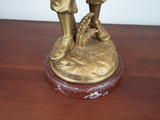 Antique French Sculpture Whistler After Bruonon Made In Paris 19thC Signed Metal