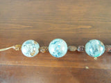 Vintage Reverse Painted Peking Glass Prayer Beads 5 Large 1.5" Unique Jewelry