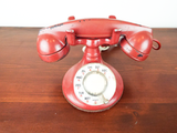 Antique Western Electric 102 B1 Oval Rotary Telephone Factory Red Made In USA
