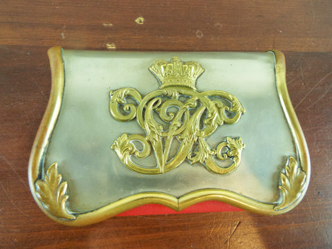 Antique Victorian Officers Military V R Cypher Dress Ammo Box Monogrammed 19thC