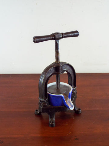Antique 19thC French Meat Press Wooden Duck Press Tabletop Vintage Kitchen Decor