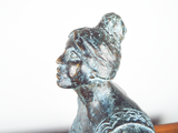 Vintage Mexican Bronze Art Sculpture Carlos Aguirre 4/8 Signed Art Rural Woman