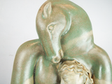 Vintage 1980s Bizarre Art Sculpture Horse Beauty & the Beast Signed Martha Allen