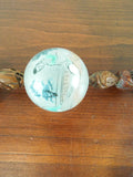 Vintage Reverse Painted Peking Glass Prayer Beads 5 Large 1.5" Unique Jewelry