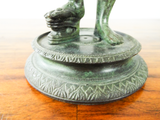 Antique 19th C 10" Bronze Art Sculpture Satyr Faun With Cymbals After Duchemin