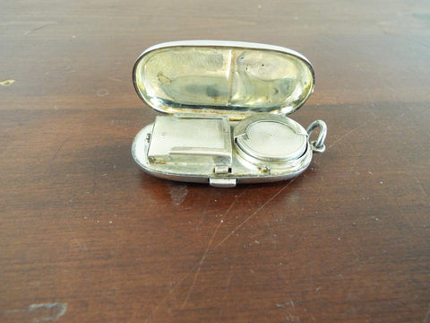 Antique Edwardian English Sterling Silver Stamp Sovereign Case 1904 EJ Houlston