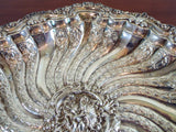 Antique 19th C North Wind Dish Platter 14" Highly Ornate Continental Silverplate