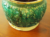 Antique 6" Chinese Green Glazed Ginger Jar Ceramic Storage Vase Dragon Decor