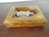Antique Italian Sculpture Palomella Wood Cased Artwork Lady Mandolin 19th C