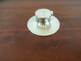 Antique English Sterling Silver Capstan Inkwell Edwardian 1906 Desk Accessory