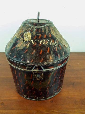 Antique 1930s British Military Naval Officers Hat Tin Orgl Labels