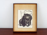 Jirayr Zorthian 1953 California Artist Signed Ink Art Vintage Bear Animal