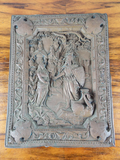 Antique 19thC Bas Relief Copper Art Engraved Panel Ancient Warrior Peartree & Co