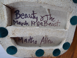 Vintage 1980s Bizarre Art Sculpture Horse Beauty & the Beast Signed Martha Allen