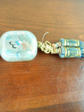Vintage Reverse Painted Peking Glass Prayer Beads 5 Large 1.5" Unique Jewelry