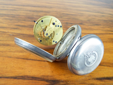 Antique English Sterling Silver Open Face Pocket Watch Victorian J B Law Railway