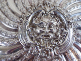 Antique 19th C North Wind Dish Platter 14" Highly Ornate Continental Silverplate