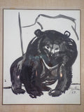 Jirayr Zorthian 1953 California Artist Signed Ink Art Vintage Bear Animal
