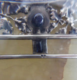 Antique 1910s British Sterling Clad Import Bronze Stone Gem Inset Bowl S & C