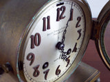 Antique Silver Brass Ships Bell Mantle Clock Bailey Banks & Biddle Philadelphia