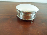 Antique Art Deco English Sterling Silver 3 Leg Round Pill Box Sydney & Co 1924