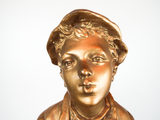 Antique French Sculpture Whistler After Bruonon Made In Paris 19thC Signed Metal