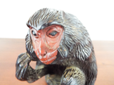 Antique Set Of 3 Japanese Carved Wooden Monkeys 1920s Showa Period Sculptures