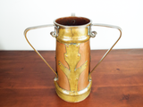 Antique Russian Empire Copper Tula Tyg Trophy Vase Signed Arts & Crafts WW1 Era