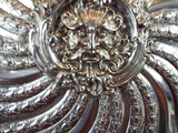 Antique 19th C North Wind Dish Platter 14" Highly Ornate Continental Silverplate