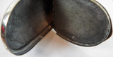 Antique 19th C Tin Lined Hip Snuff Box Silver Plate English Hinged Pocket Size