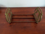 Antique 1910 Brass Art Nouveau Sliding Bookends Jugendstil Style Expanding Shelf