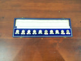 Vintage English Sterling Card Holders Boxed Set of 10 1984 Kirk Douglas Estate
