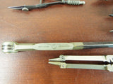 Antique Edwardian English Stanley Cased Mixed Draftman Tool Drawing Set Complete