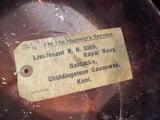 Antique 1930s British Military Naval Officers Hat Tin Orgl Labels Lt R N Gibb