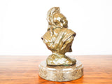 Original Iroquois Chief Bronze Sculpture Bust Signed James Regimbal Statue 1975
