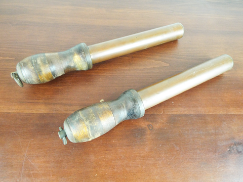 Antique Pair Of Naval Belaying Pins Heavy Bronze Victorian Era Nautical Decor