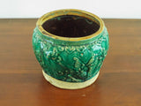 Antique 6" Chinese Green Glazed Ginger Jar Ceramic Storage Vase Dragon Decor