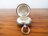 Antique English Sterling Silver Open Face Pocket Watch Victorian J B Law Railway