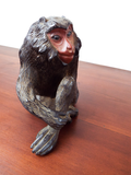 Antique Set Of 3 Japanese Carved Wooden Monkeys 1920s Showa Period Sculptures
