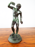 Antique 19th C 10" Bronze Art Sculpture Satyr Faun With Cymbals After Duchemin